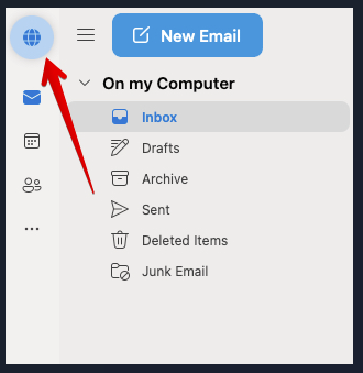 Open the Outlook account menu