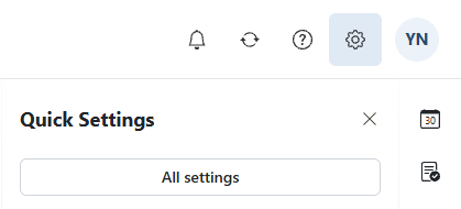 Open All settings from the AmailPlus gear icon
