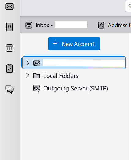 Thunderbird New Account button