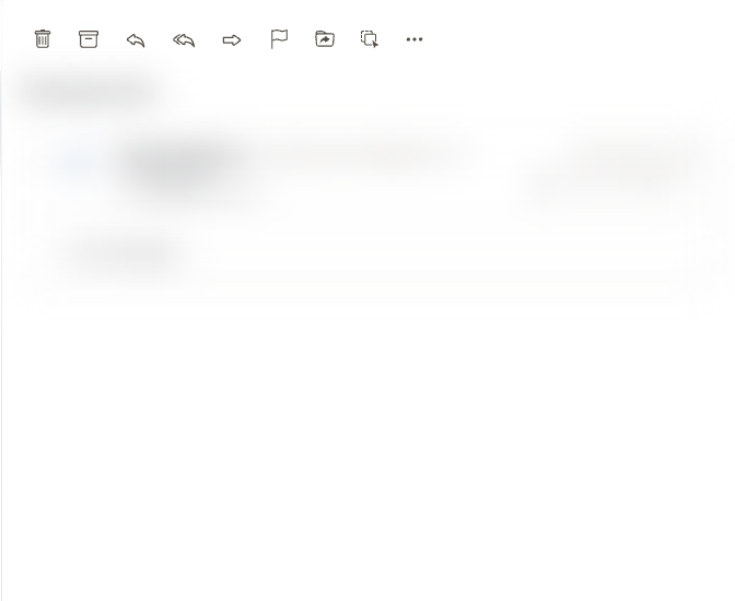 AmailPlus message toolbar showing Reply and Reply all; private message content blurred