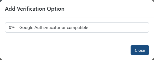 Select Google Authenticator or compatible in AmailPlus