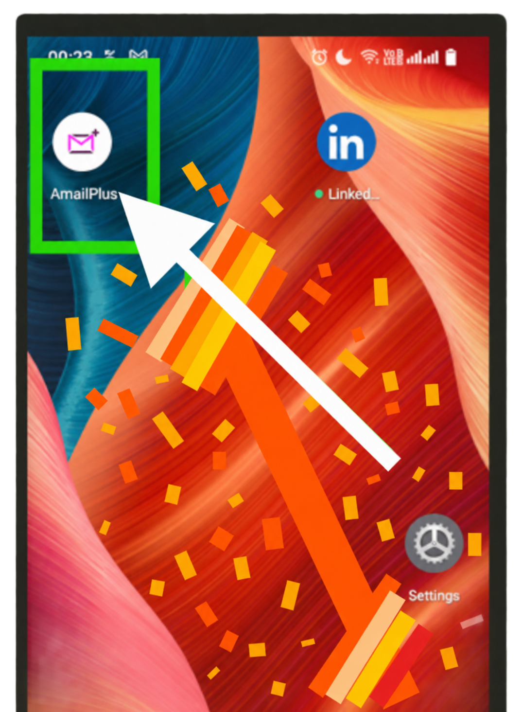 AmailPlus app shortcut on the Android home screen